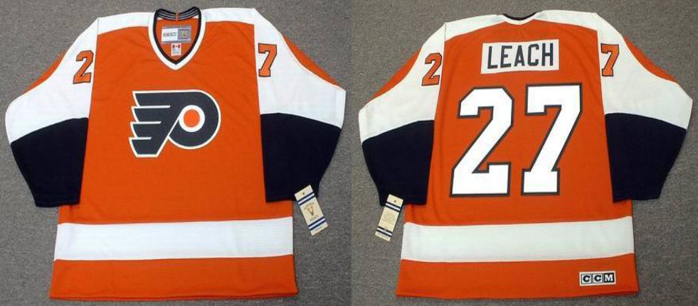 2019 Men Philadelphia Flyers 27 Leach Orange CCM NHL jerseys